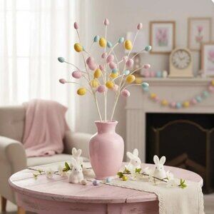 Easter Egg Spray 13" Farmhouse Country Floral Wreath Spring Embellishment Pick